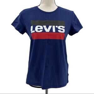 Levi’s Women's Navy Short Sleeve Graphic Logo T-Shirt Size M